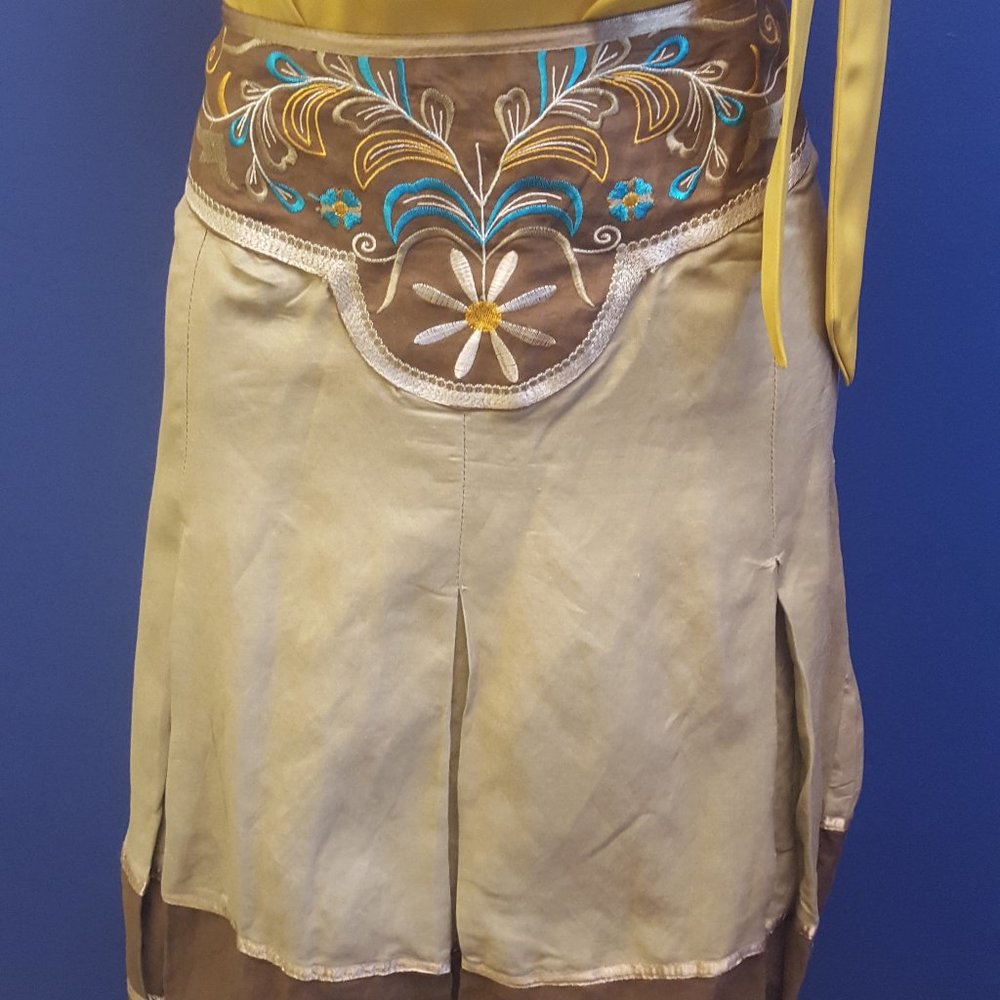 Embroidered Tribal Pleated Skirt